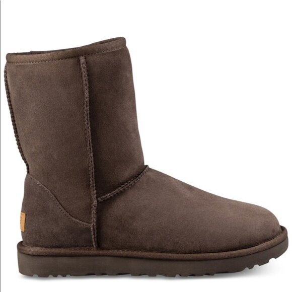 UGG Classic Short 5825 Sheepskin Lined Suede Boots Brown Women's Size 8W - Picture 2 of 9